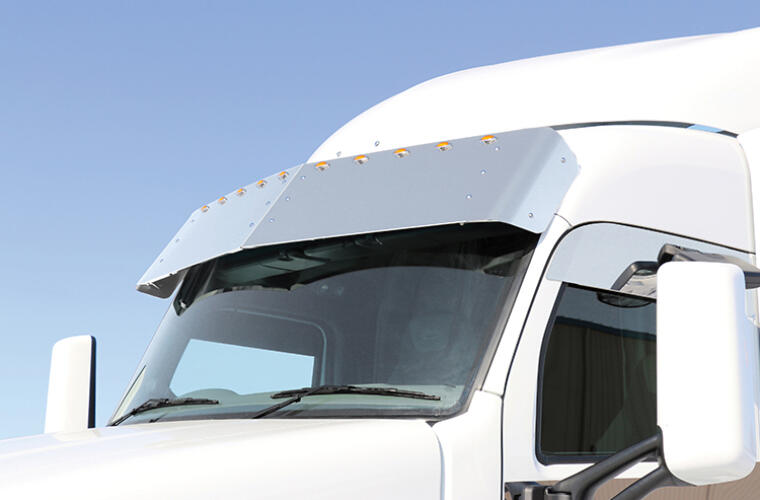 Peterbilt Drop Visors for two piece curved windshields